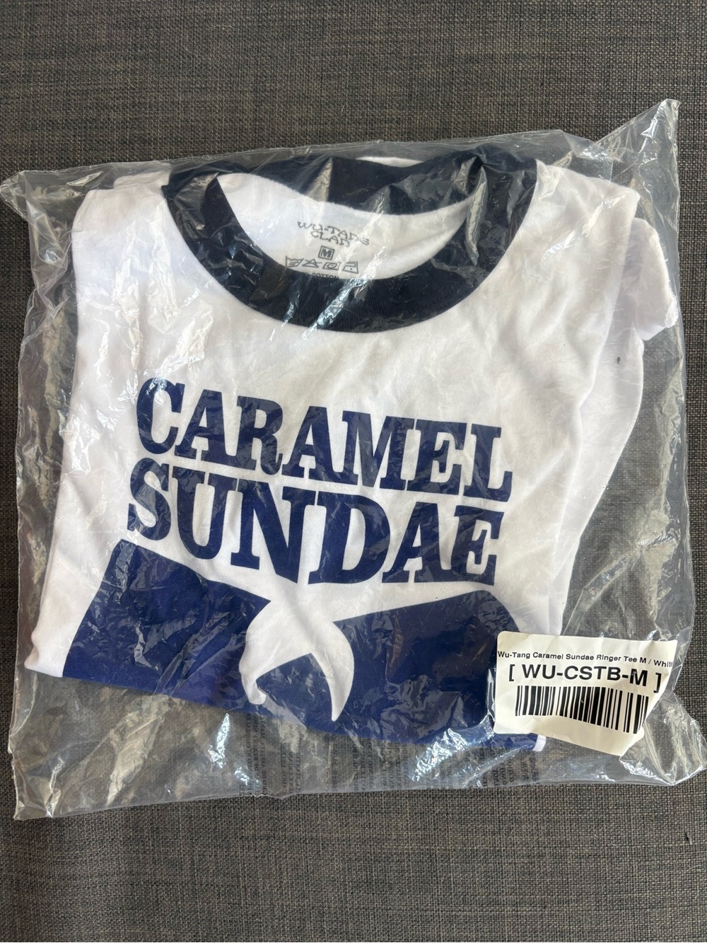 Caramel Sundae Ringer Tee - White/Navy